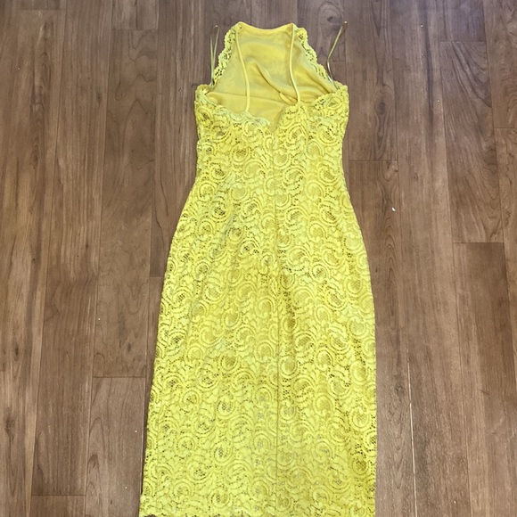 Zara Yellow Lace Overlay Dress - Picture 10 of 12